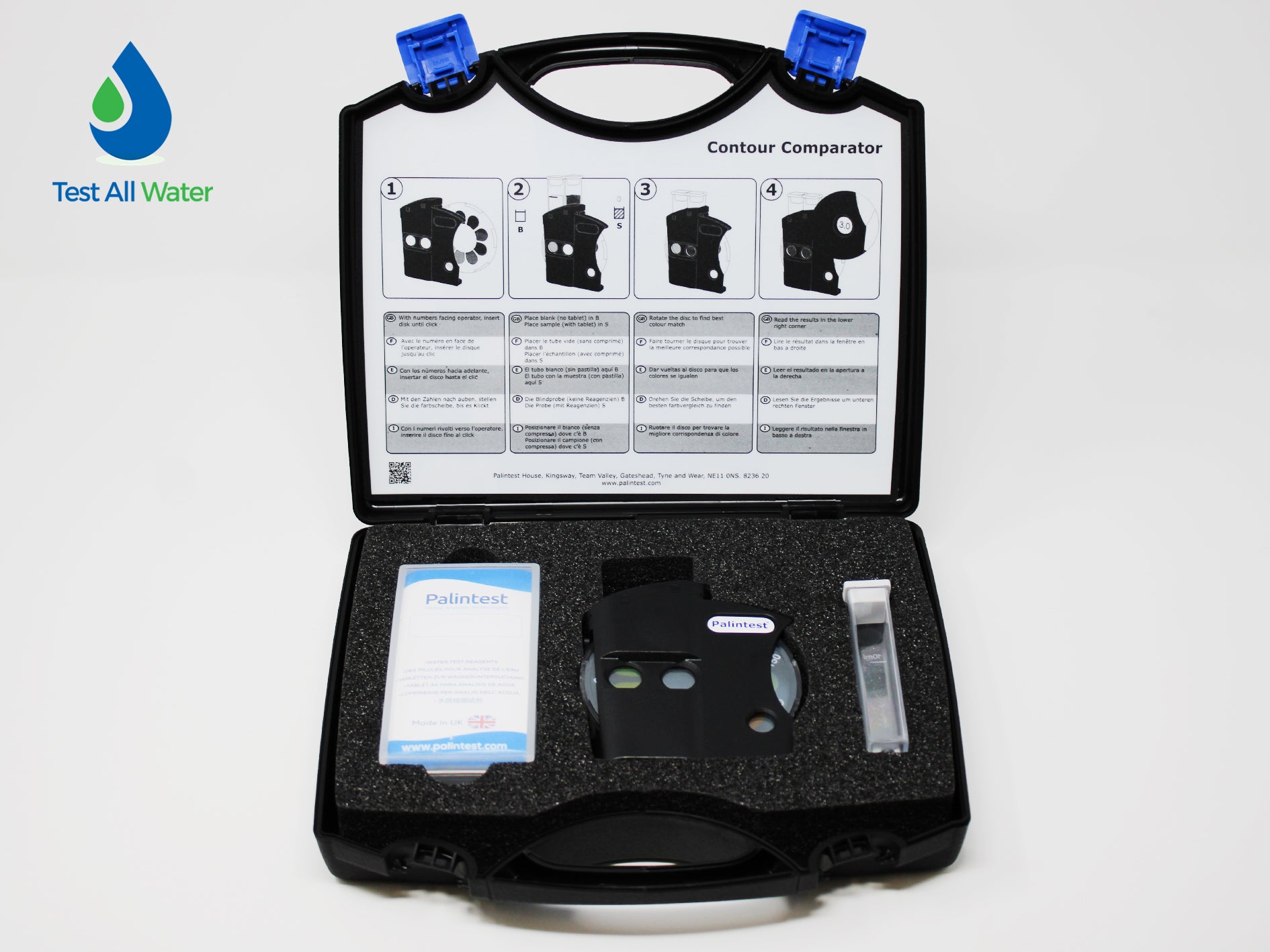 Palintest Contour Comparator Kit Chlorine High Range 0-250mg/l