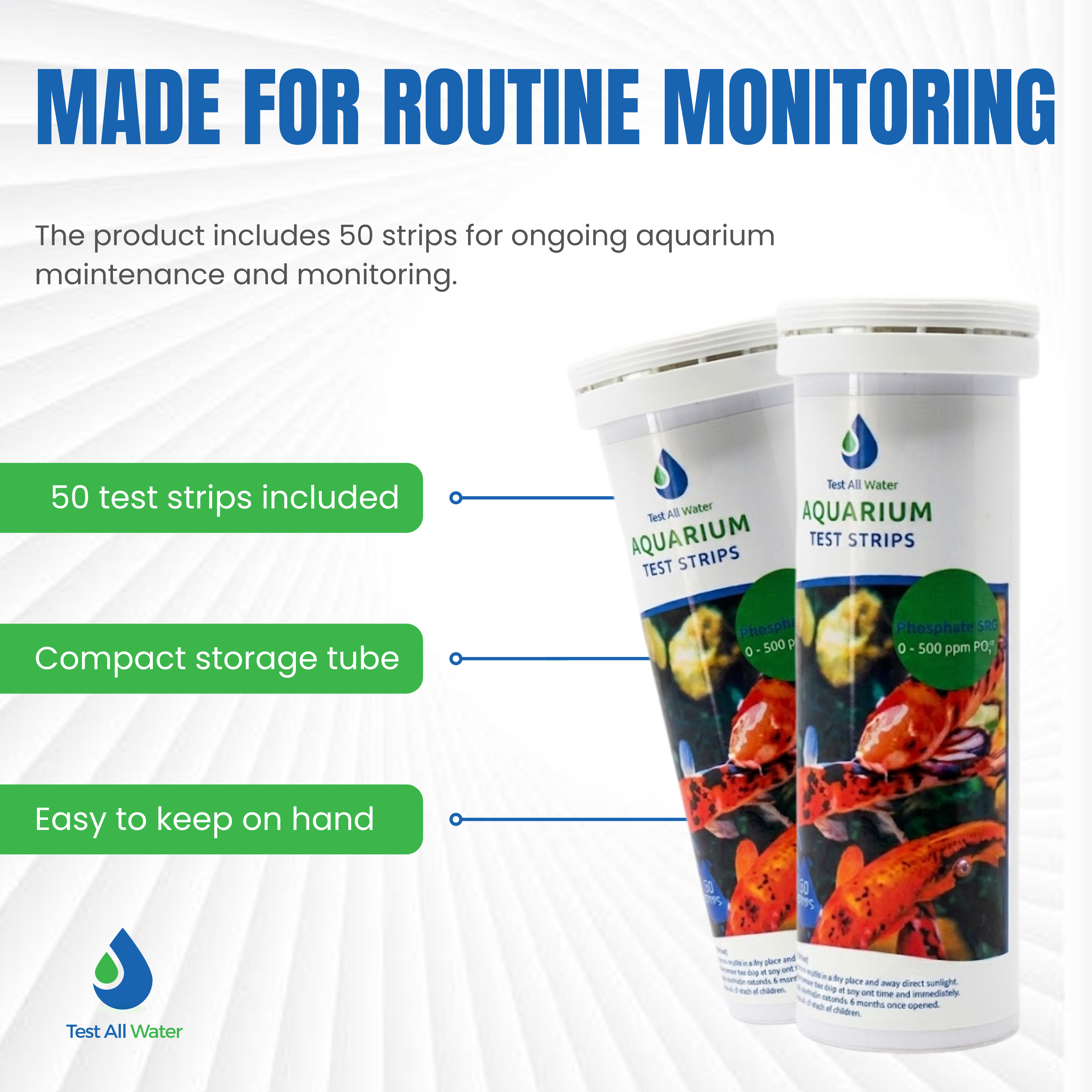 Aquarium Phosphate 500, 50 strips/pk Test All Water