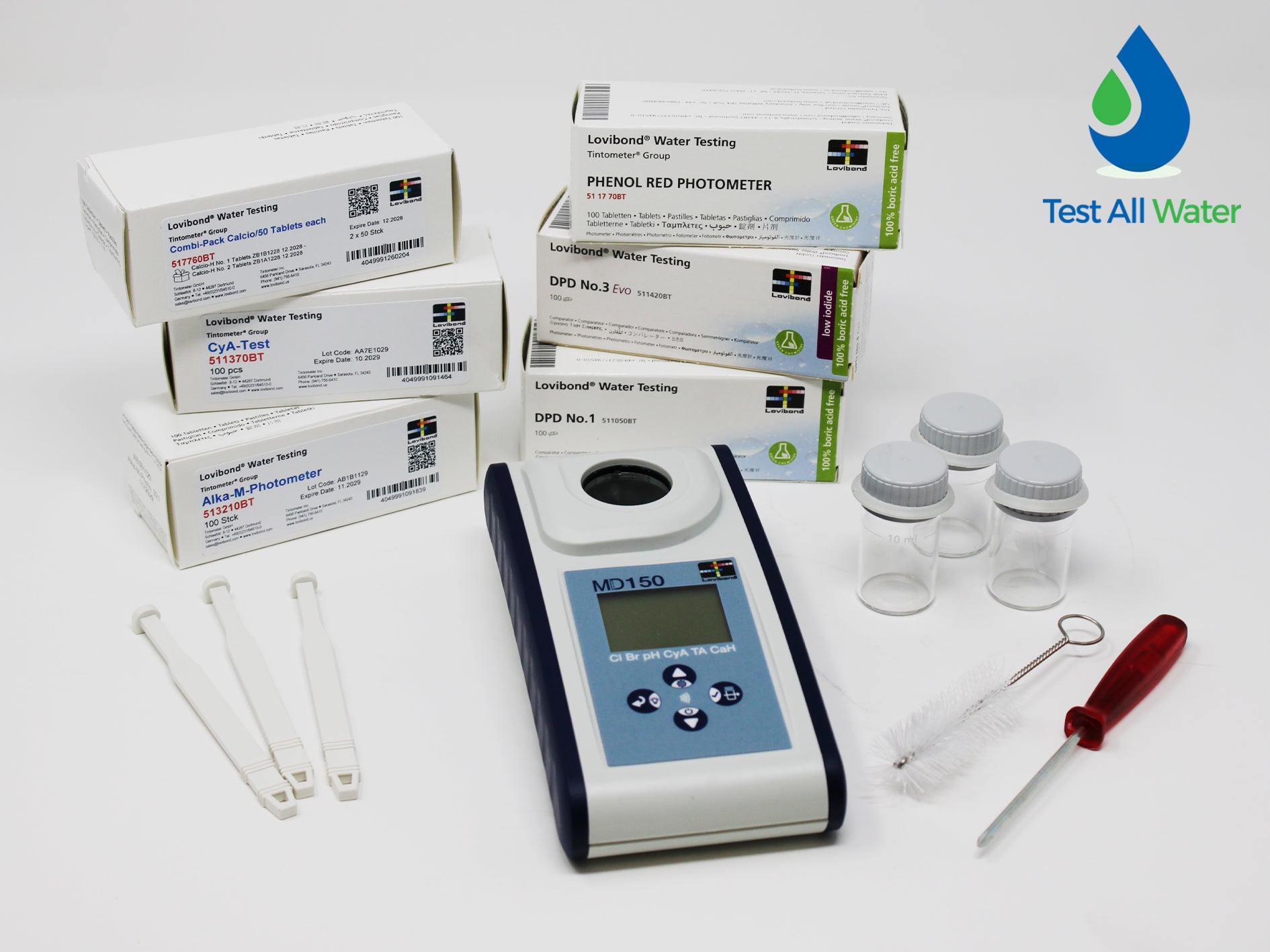 Lovibond MD150 Chlorine, Bromine, pH, CyA, TA & Calcium Photometer - Tablet Reagents