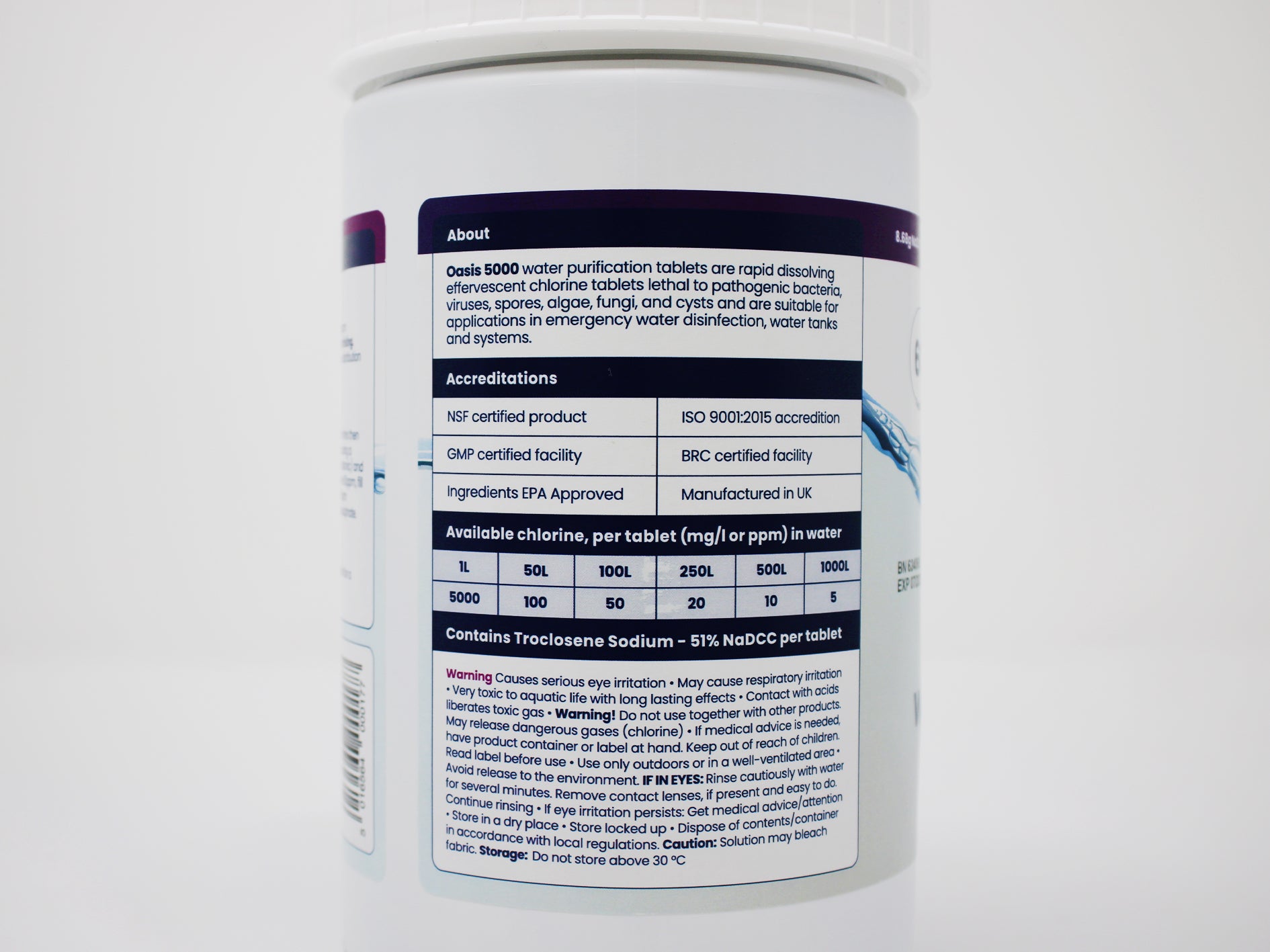 Oasis 5000 Water Purification Tablets