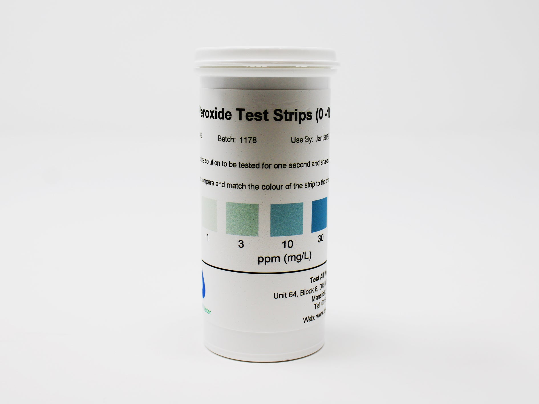 Test All Water Hydrogen Peroxide LR Strips [0-100ppm] (100Pk)