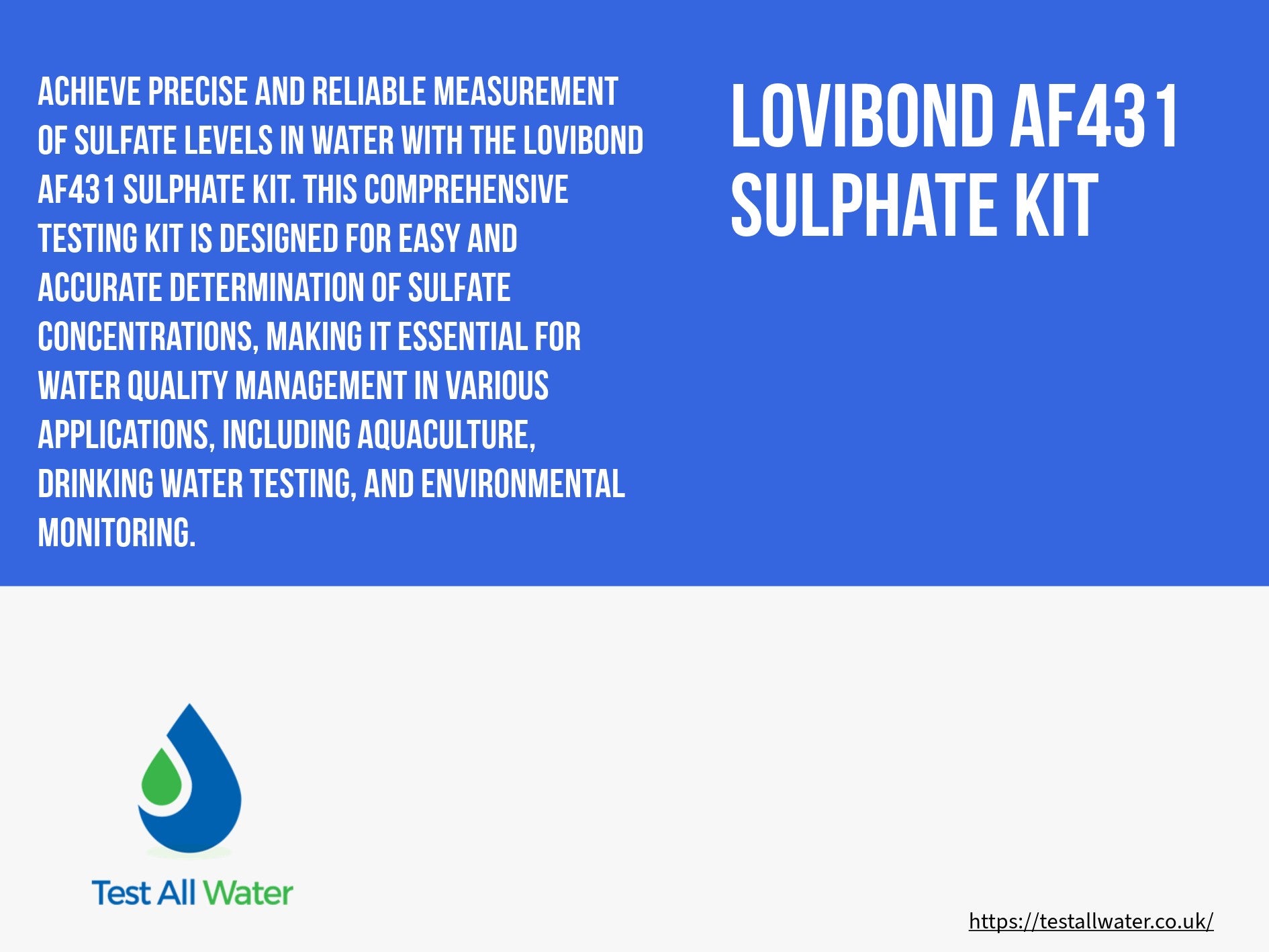 Lovibond AF431 Sulphate Kit