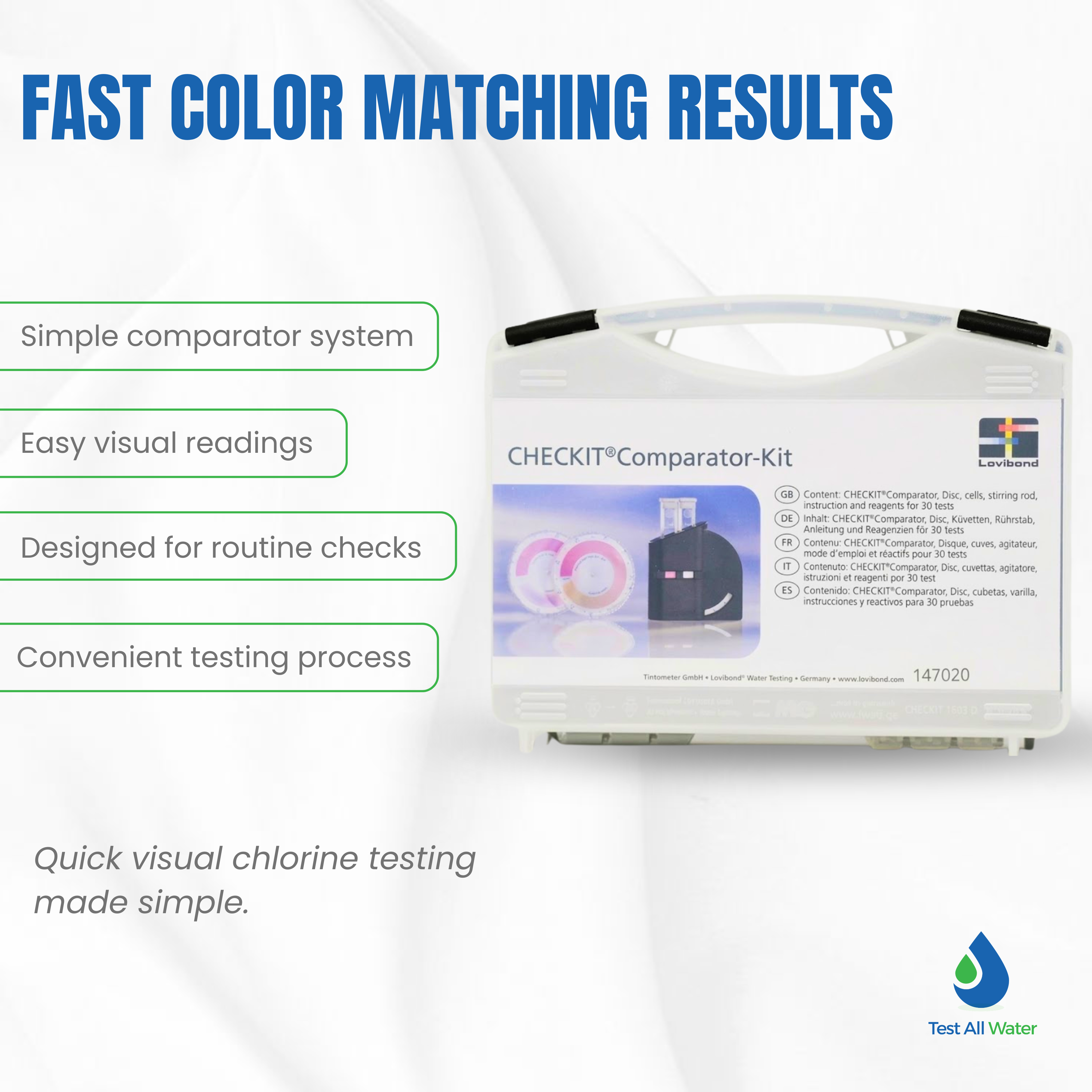 Lovibond Checkit Comparator Chlorine 0-4 mg/l Test Kit