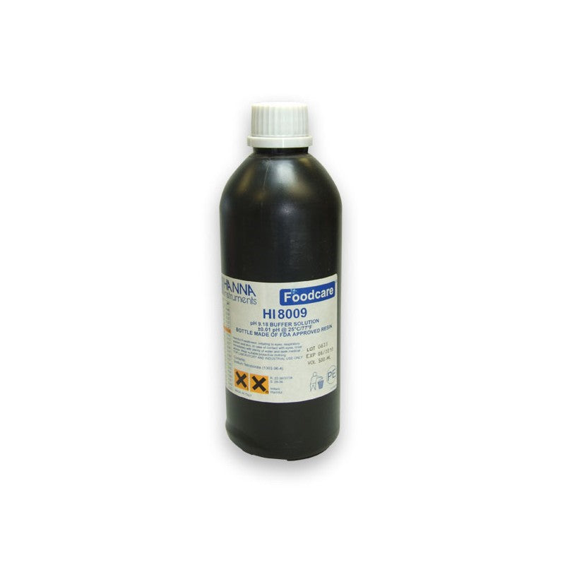 Hanna Instruments HI-8009L Foodcare pH 9.18 Buffer Solution - 500ml FDA Bottle
