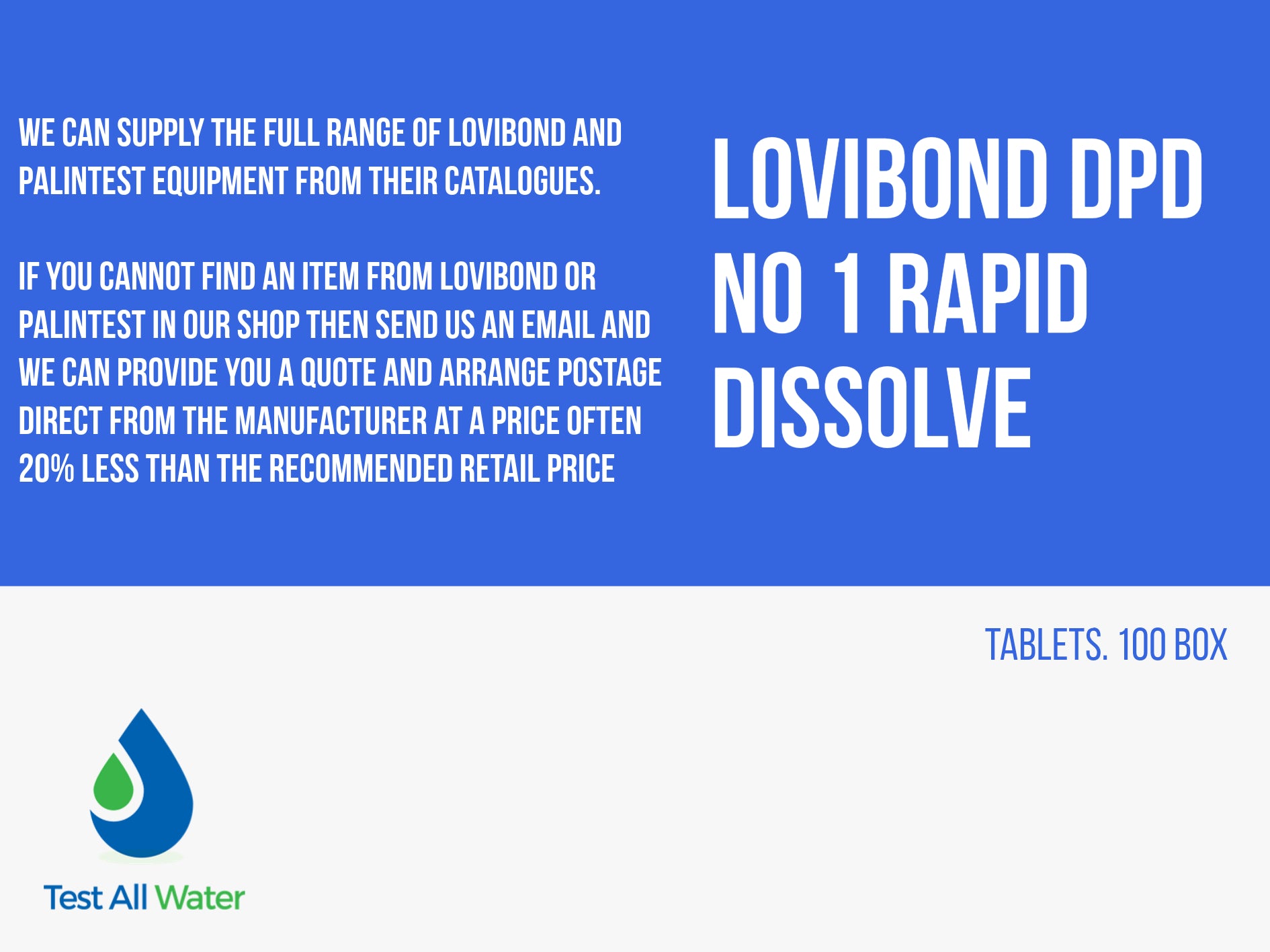 Lovibond DPD No 1 Rapid Dissolve Tablets