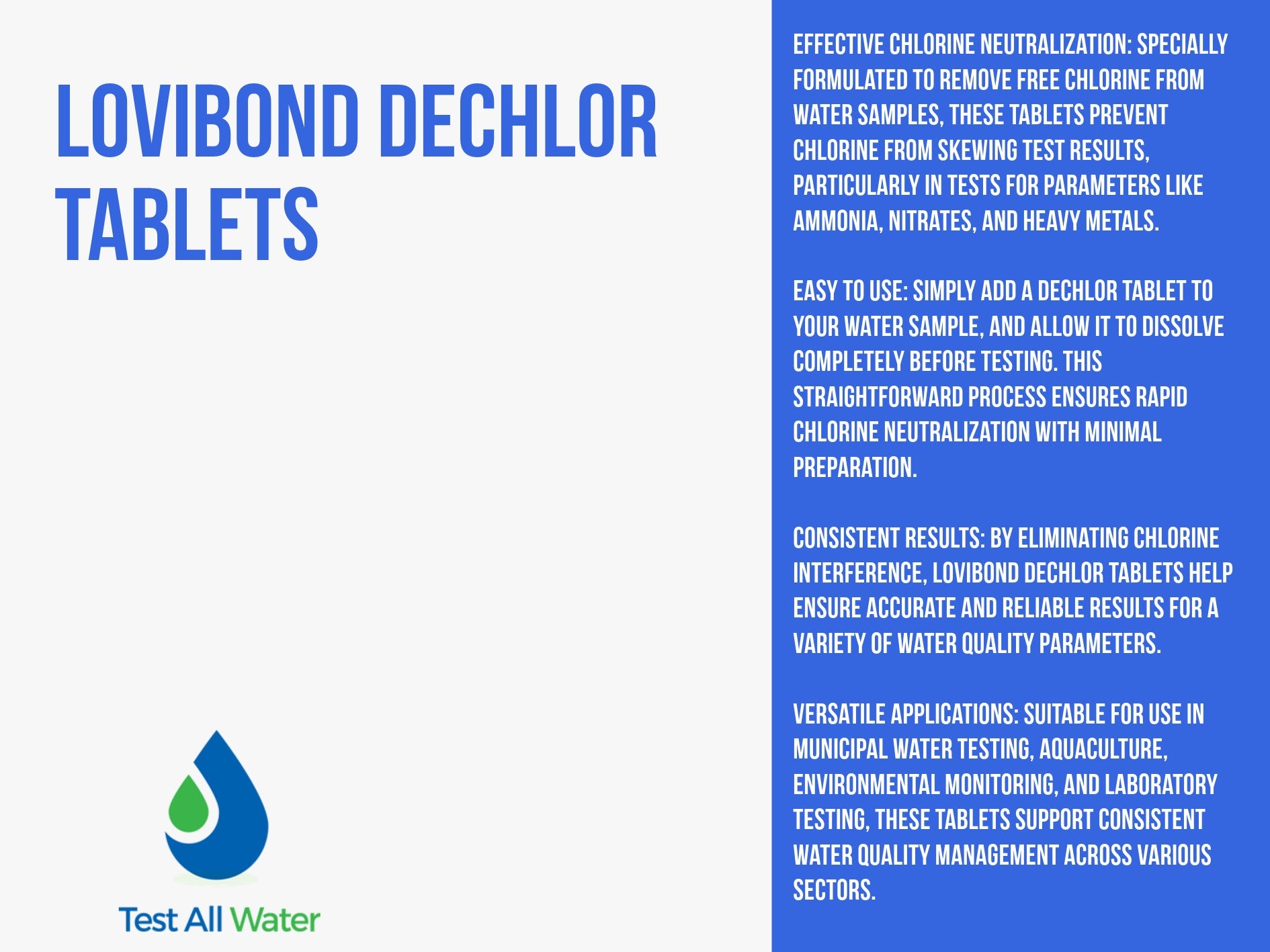 Lovibond Dechlor Tablets