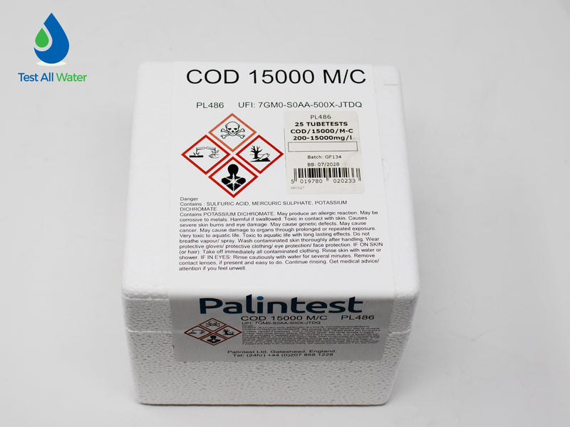 Palintest COD Range 15000M/C TUBETEST