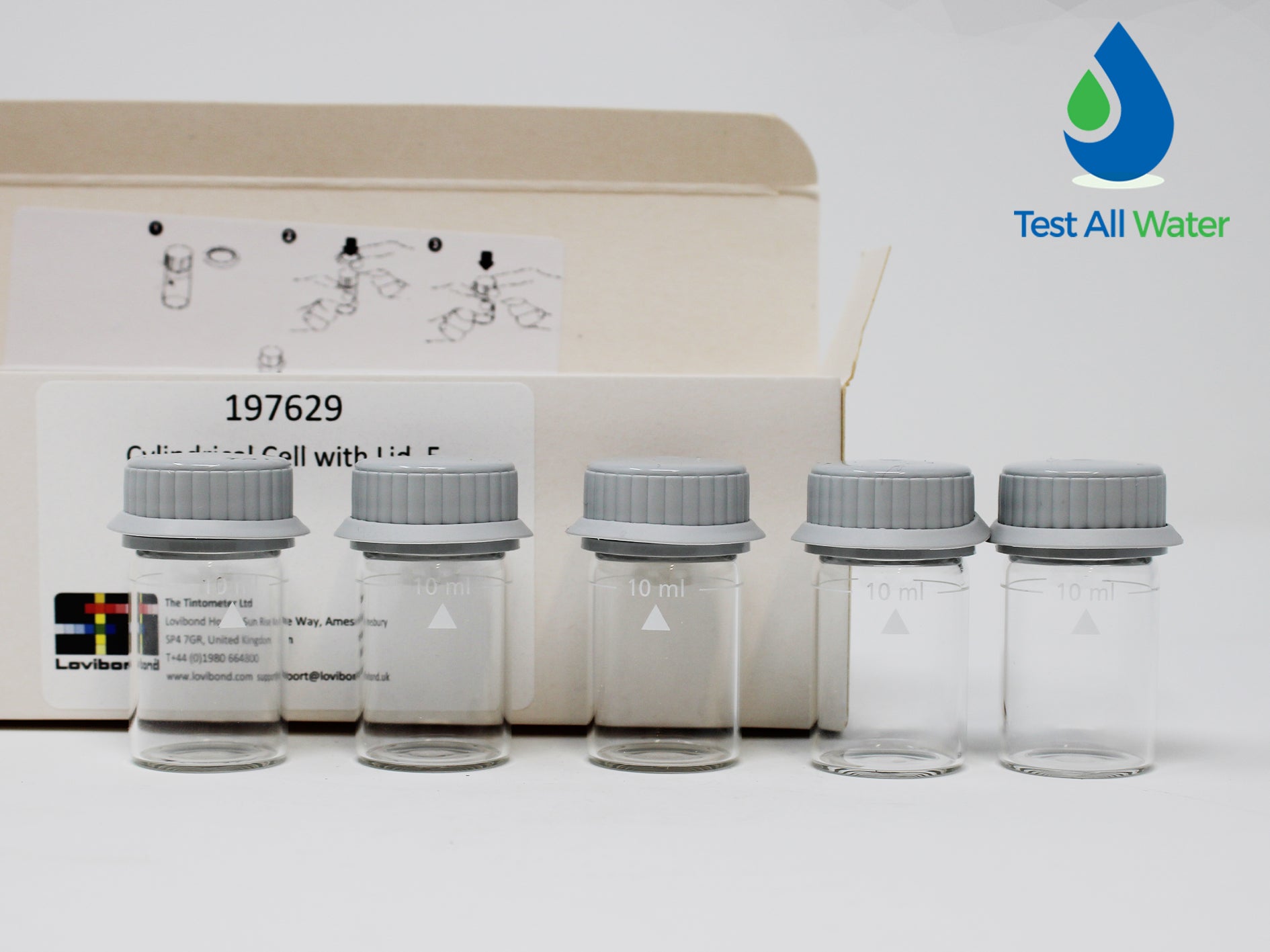 Lovibond Photometer Cylindrical Cells with lid. 10ml
