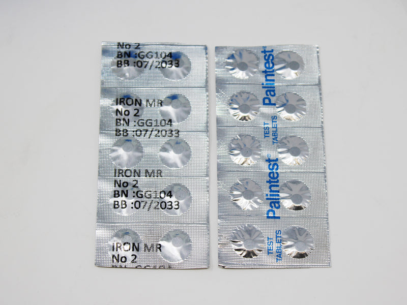 Palintest Iron MR Tablets (broken tablet packaging)