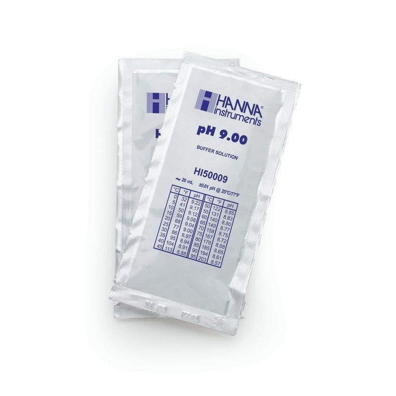 Hanna Instruments HI-50009-02 pH 9.00 Technical Buffer Solution (±0.01 pH), 25 x 20ml sachets