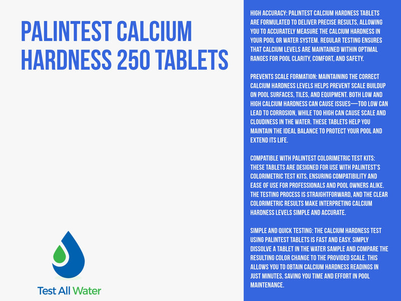 Palintest Calcium Hardness Tablet Count Bottle 250 Tablets