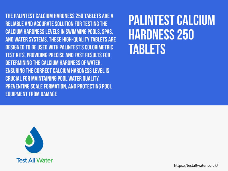 Palintest Calcium Hardness Tablet Count Bottle 250 Tablets