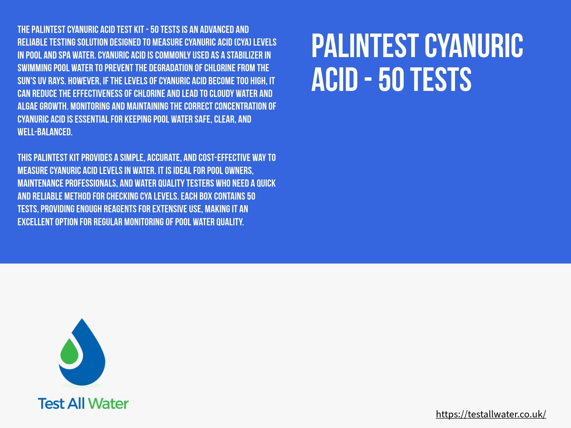 Palintest Cyanuric Acid - 50 Tests