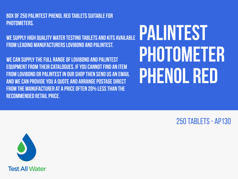 Palintest Phenol Red (pH) Photometer Tablets