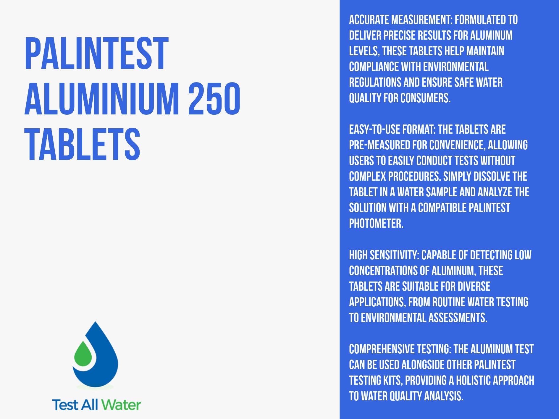 Palintest Aluminium Tablets