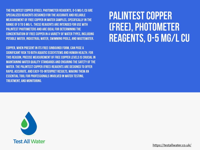 Palintest Copper (Free), Photometer Reagents, 0-5 mg/L Cu