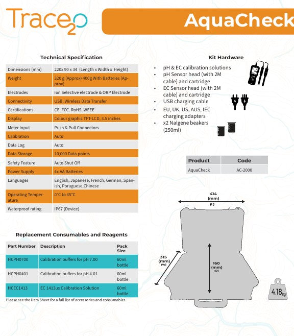 Trace2o Aquacheck 2000