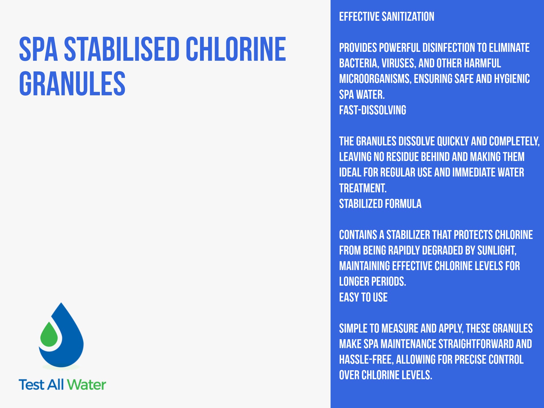 Stabilised Chlorine Granules