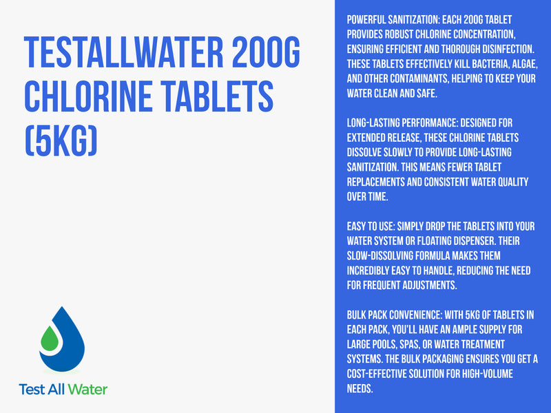 Test All Water 200g Trichlor Stabilized Tablets