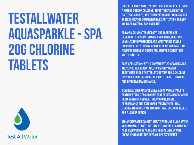 AquaSPArkle - Spa 20g Chlorine Tablets