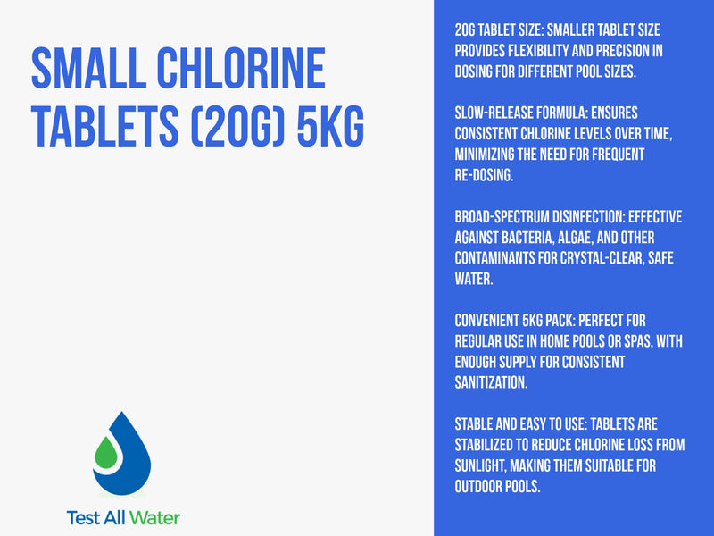 Test All Water Trichlor Stabilized Small Chlorine Tablets (20g)