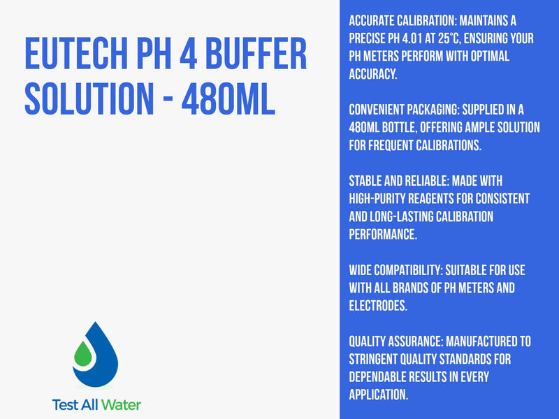 Eutech pH 4  Buffer Solution - 480ml