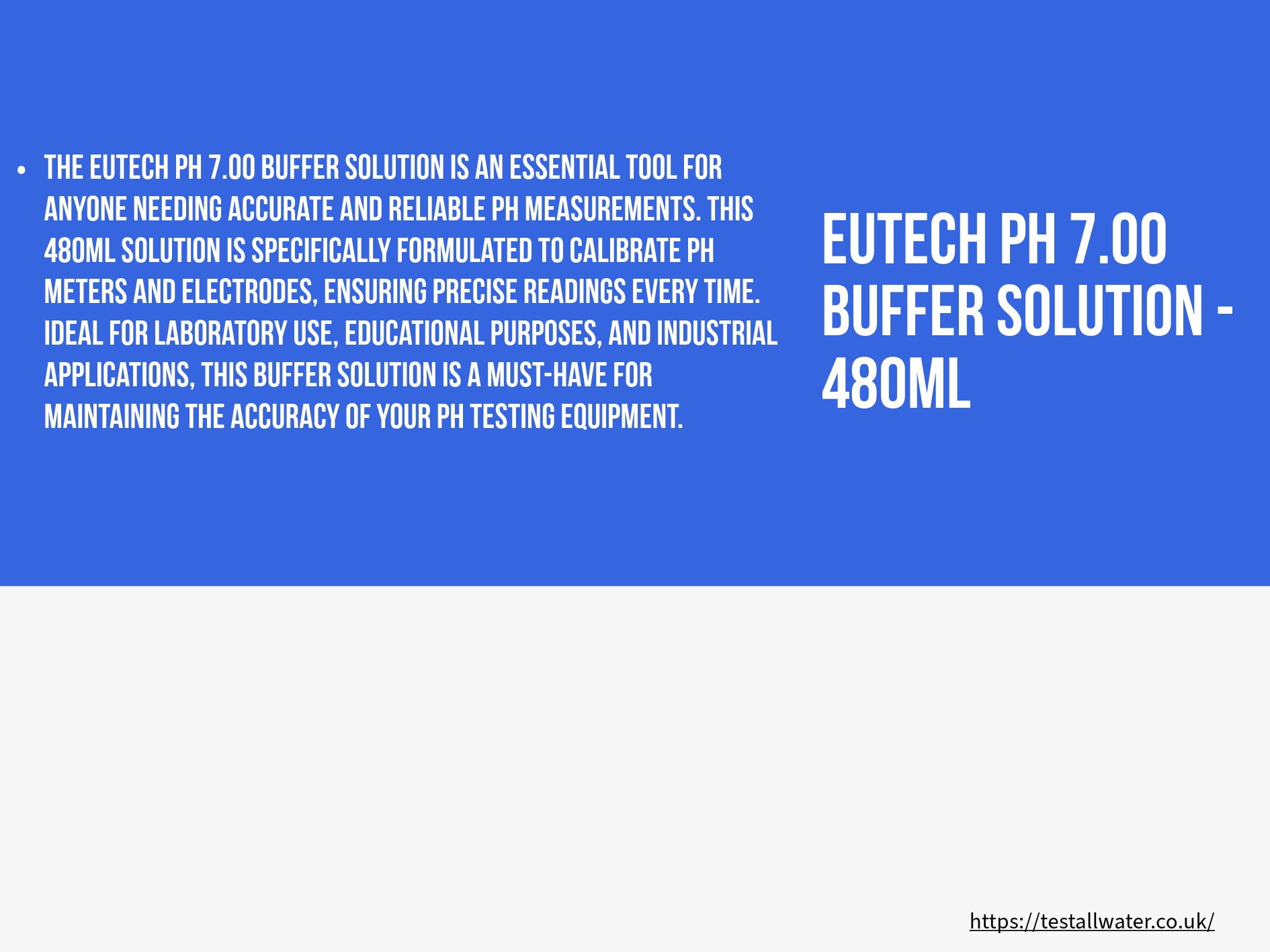 Eutech pH 7.00  Buffer Solution - 480ml
