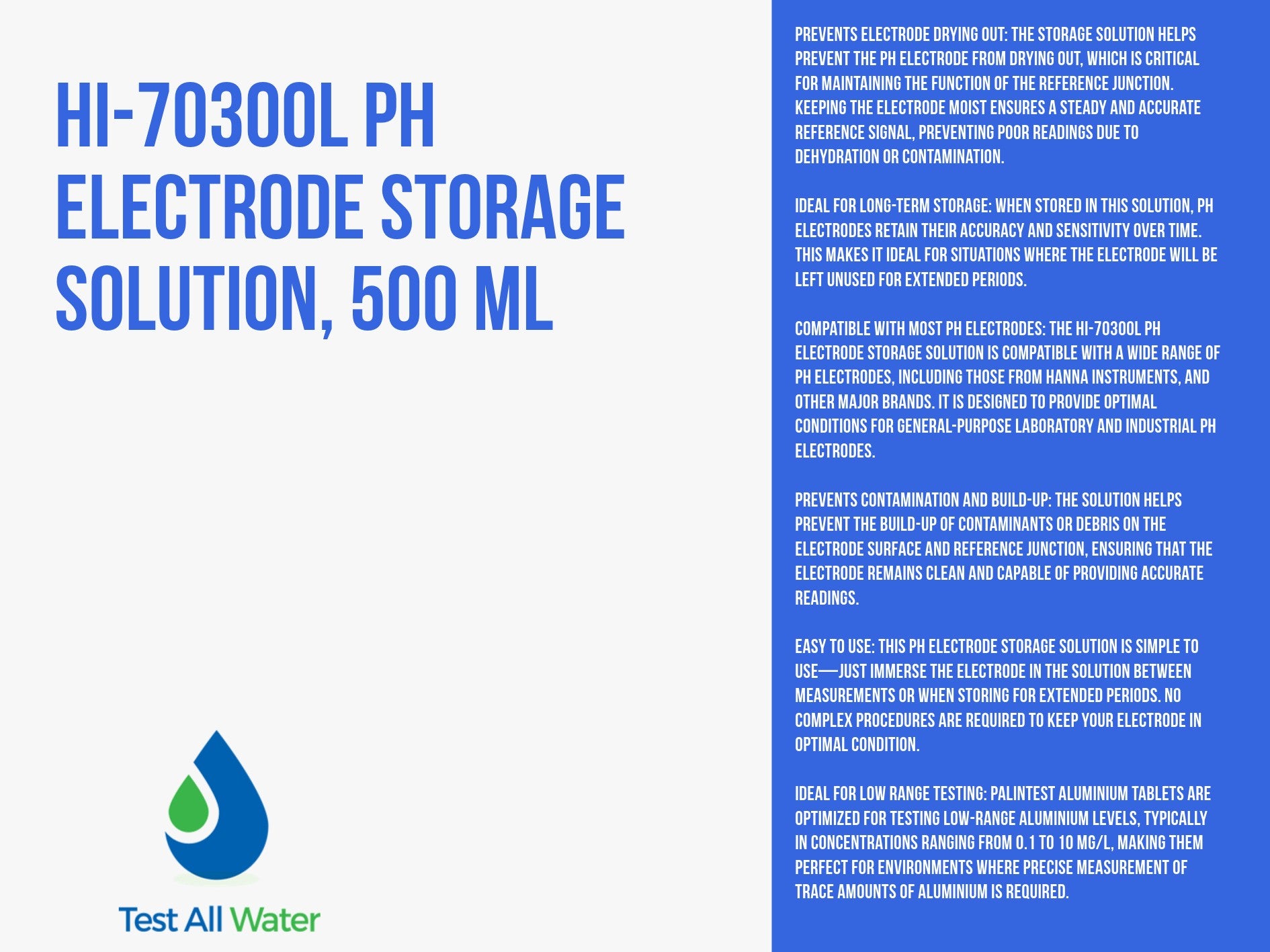 Hanna Instruments-70300L pH Electrode Storage Solution, 500 mL