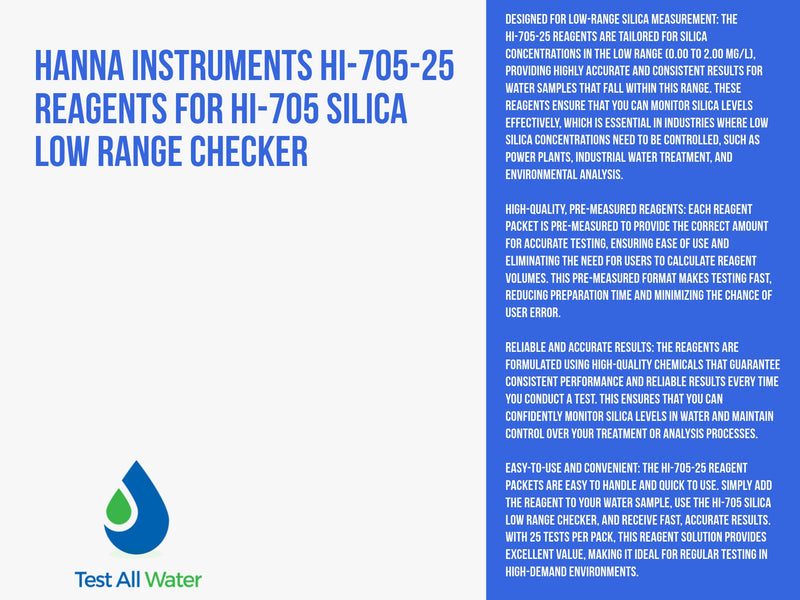 Hanna Instruments HI-705-25 Reagents for HI-705 Silica Low Range Checker