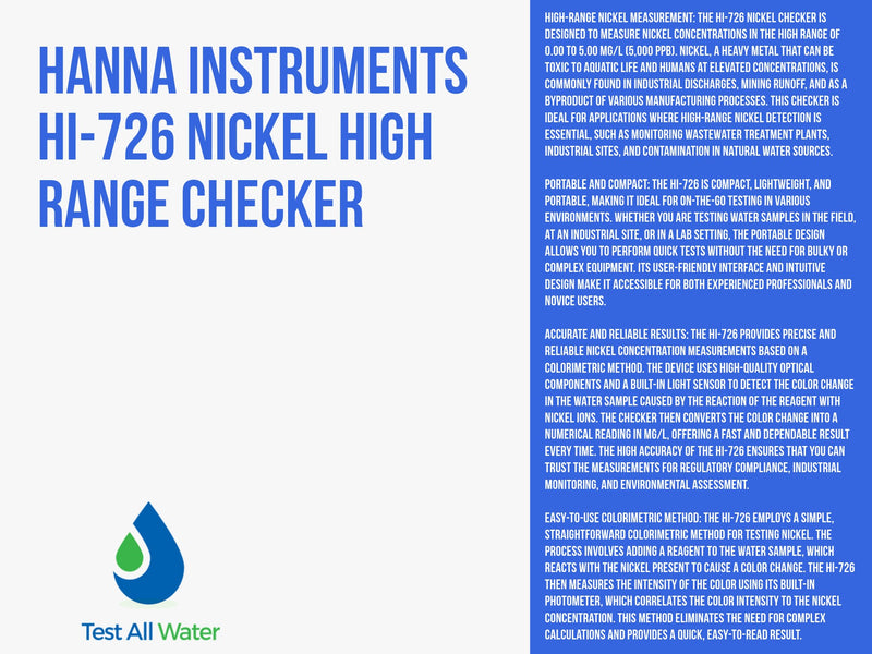 Hanna Instruments HI-726 Nickel High Range Checker