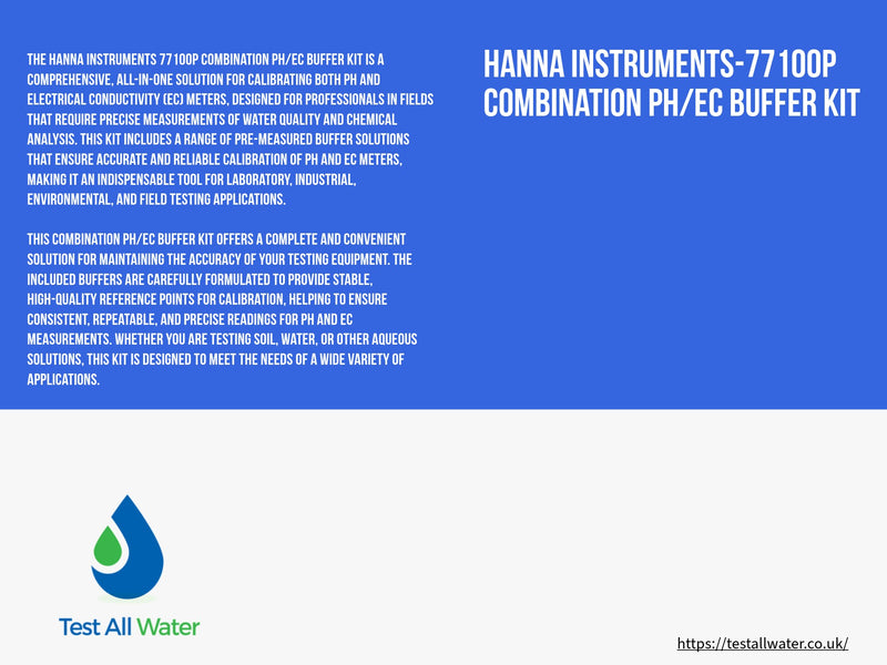 Hanna Instruments-77100P Combination pH/EC Buffer Kit 1413 uS/cm & 7.01 pH 10 x 10 sachets