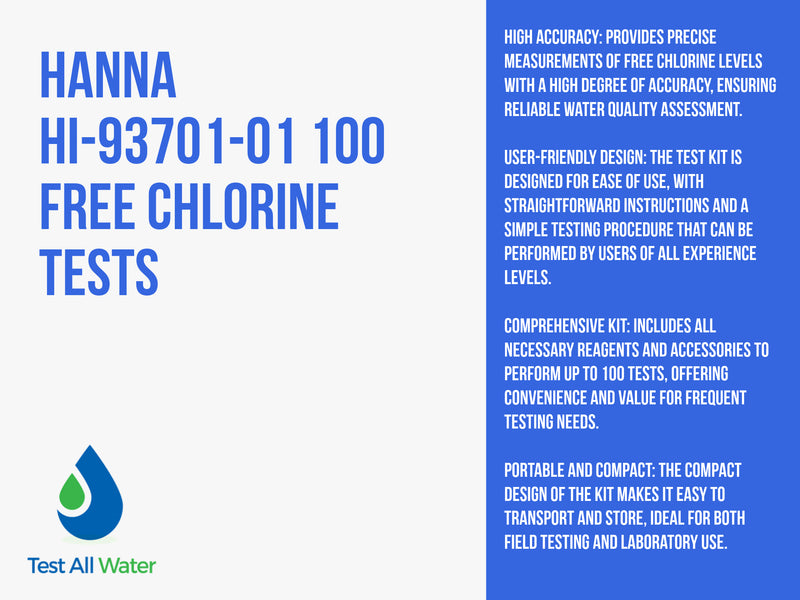 Hanna Instruments 100 Free Chlorine Tests