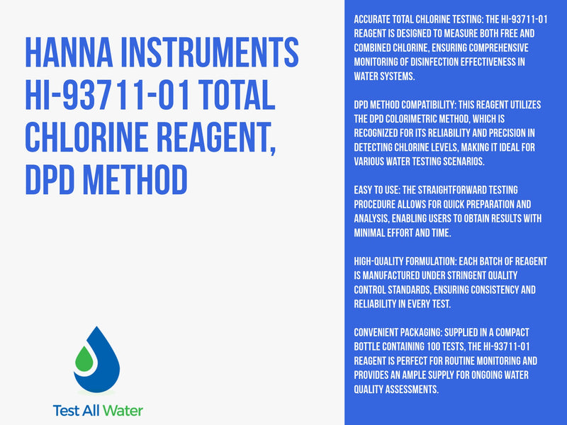 Hanna Instruments-93711-01 Total Chlorine Reagent, DPD Method