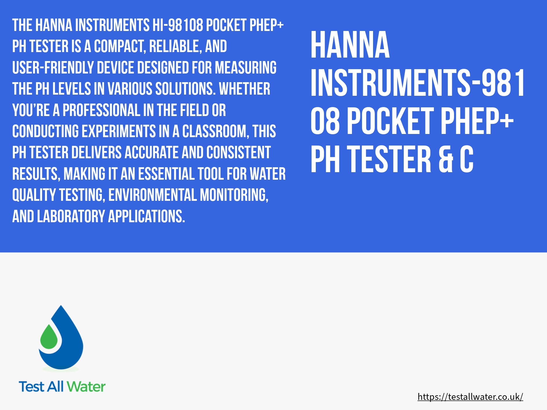 Hanna Instruments-98108 pocket pHep+ pH Tester & Â°C
