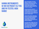 Hanna Instruments Pocket EC/TDS and pH Tester, High Range