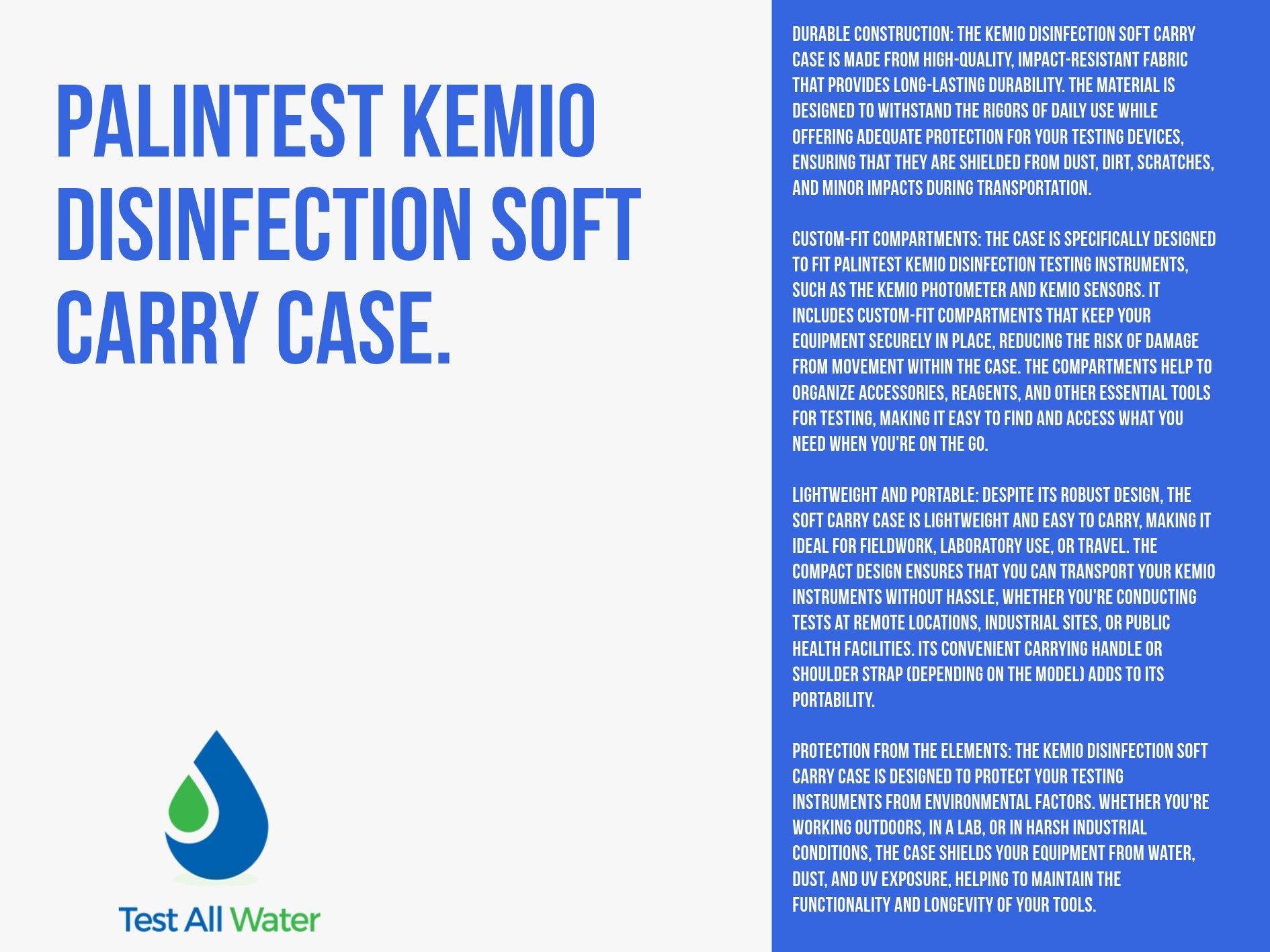 Palintest Kemio Disinfection Soft Carry Case.