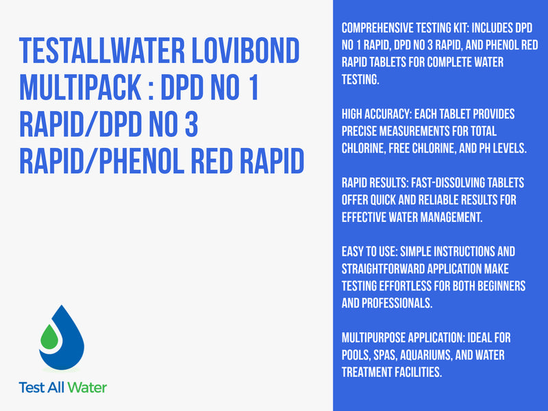 Testallwater Lovibond Multipack : DPD No 1 Rapid/DPD No 3 Rapid/Phenol Red Rapid