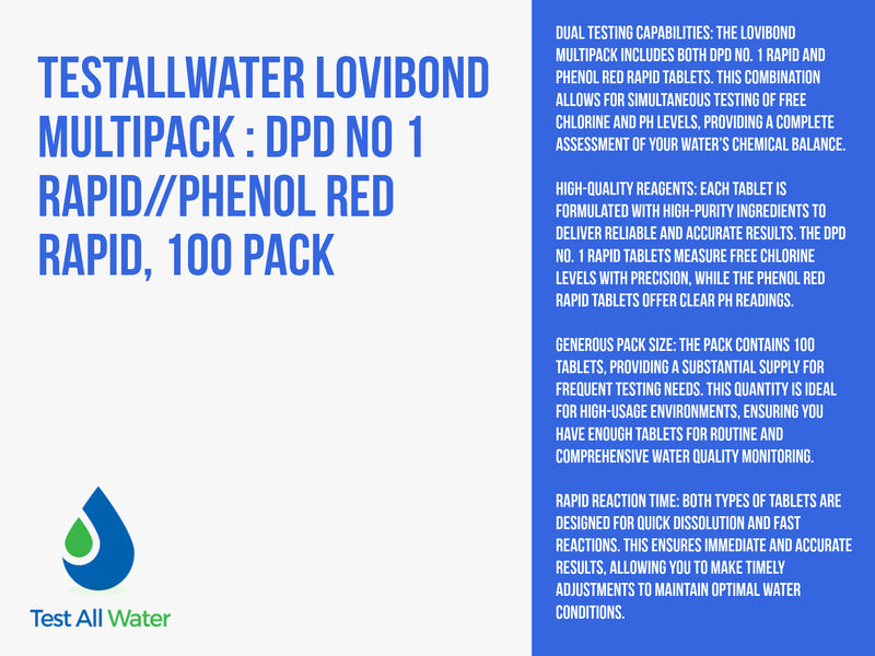 Testallwater Lovibond Multipack : DPD No 1 Rapid//Phenol Red Rapid, 100 pack