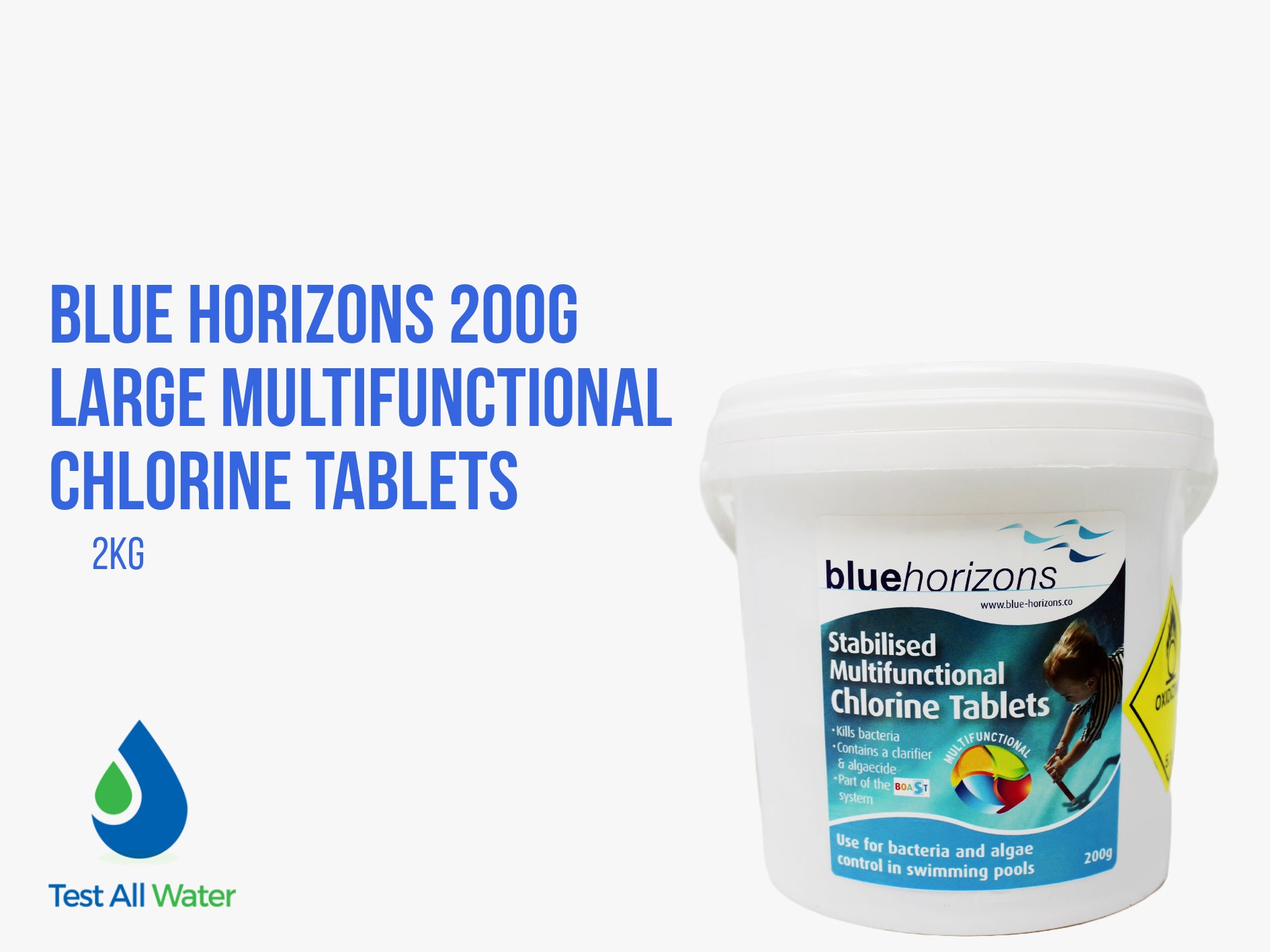 Blue Horizons 200g Large Multifunctional Chlorine Tablets 2kg - Use MFTAB2002OL if out of stock