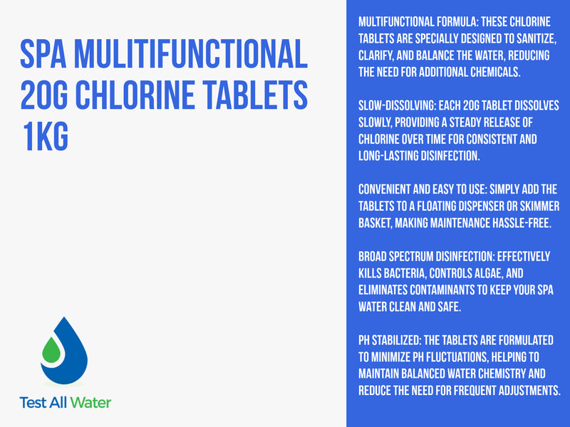 Spa Mulitifunctional 20g Chlorine Tablets 1kg