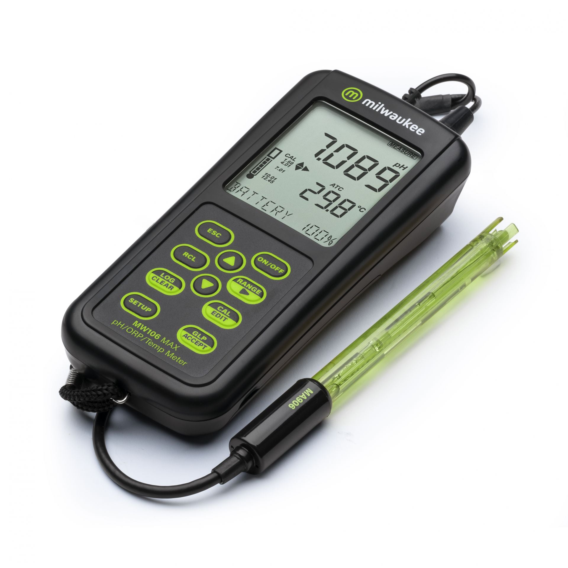 Milwaukee MW106 MAX Waterproof pH/ORP/Temp Logging Portable Meter
