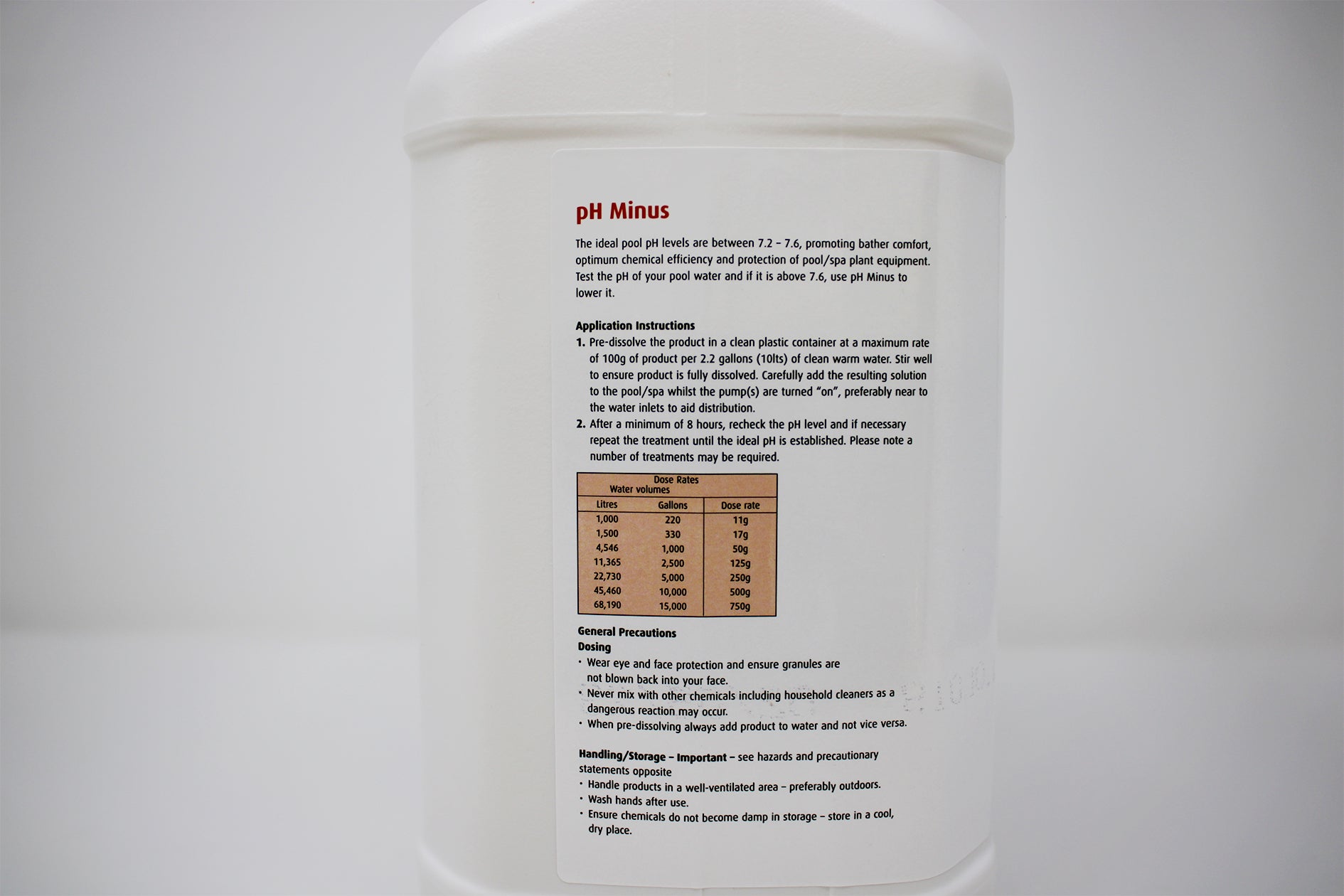 Test All Water pH Minus/Dry Acid