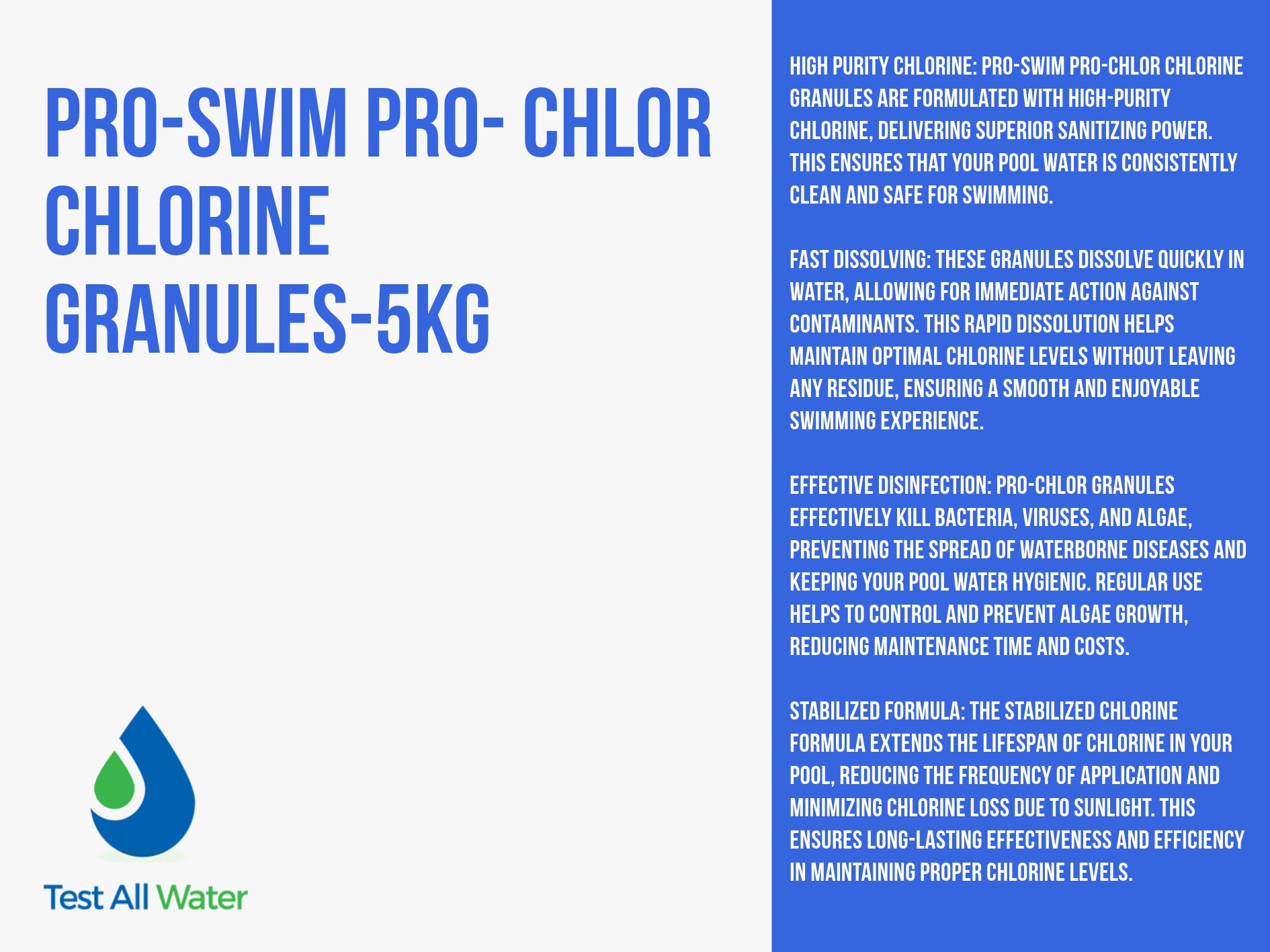 Pro-Swim Pro- Chlor Chlorine Granules