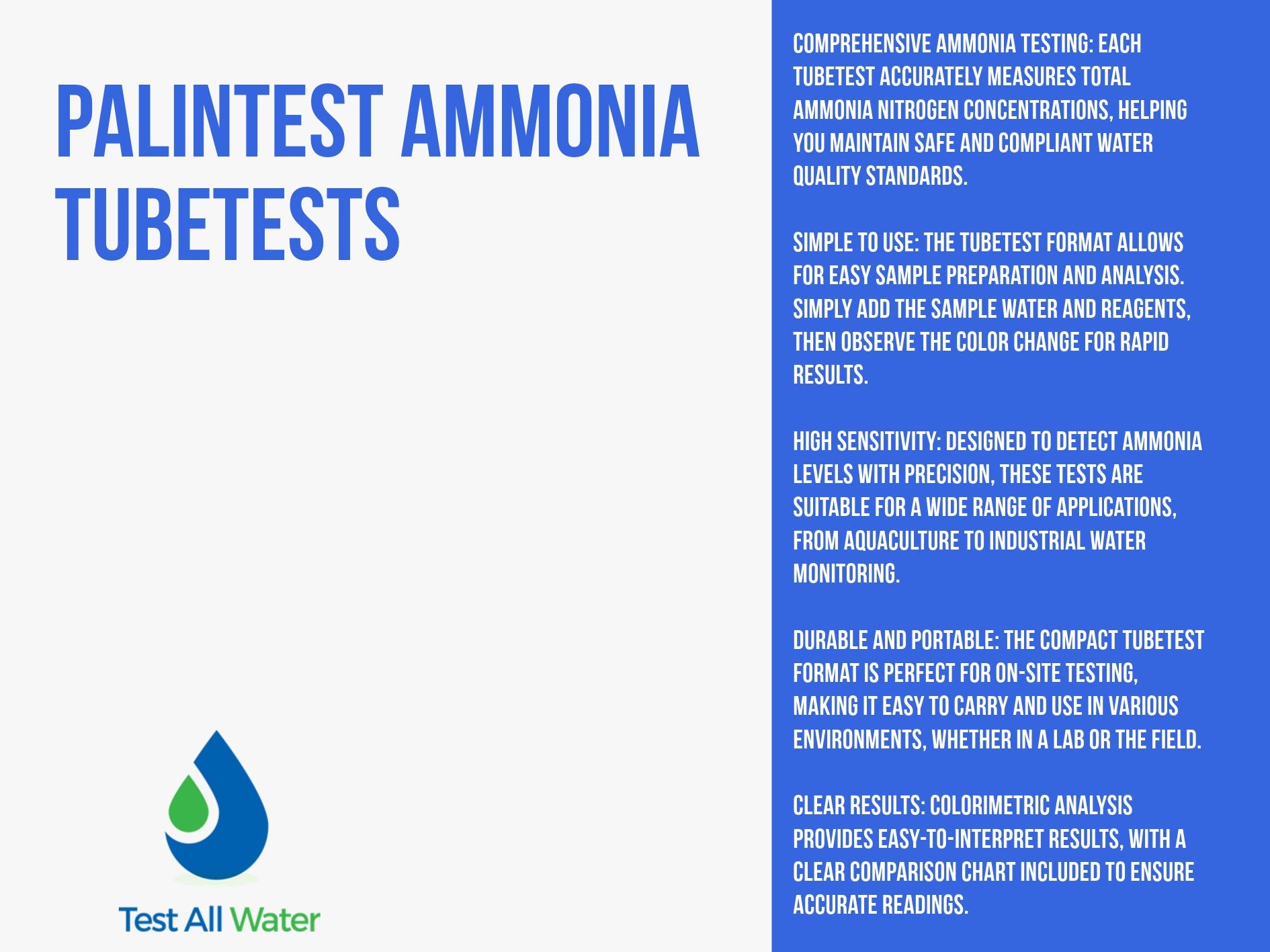 Palintest Ammonia Tubetests