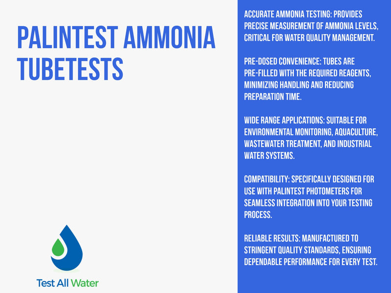 Palintest Ammonia Tubetests 0 - 15 mg/L N