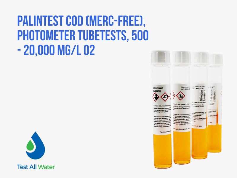 Palintest COD (Merc-Free), Photometer Tubetests, 500 - 20,000 mg/L O2