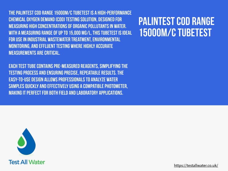 Palintest COD Range 15000M/C TUBETEST