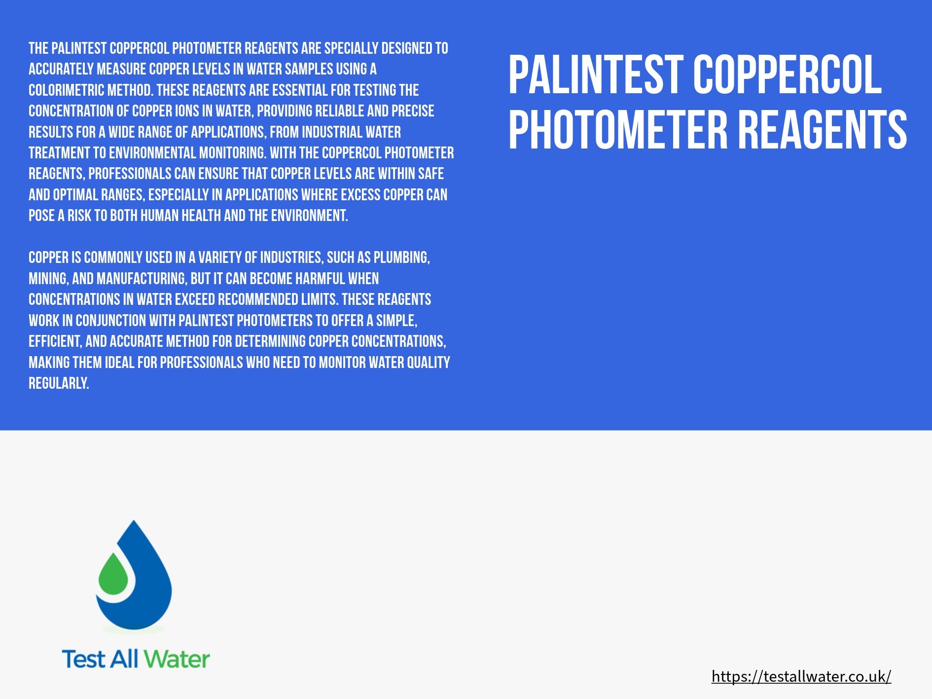 Palintest Coppercol Photometer Tablets