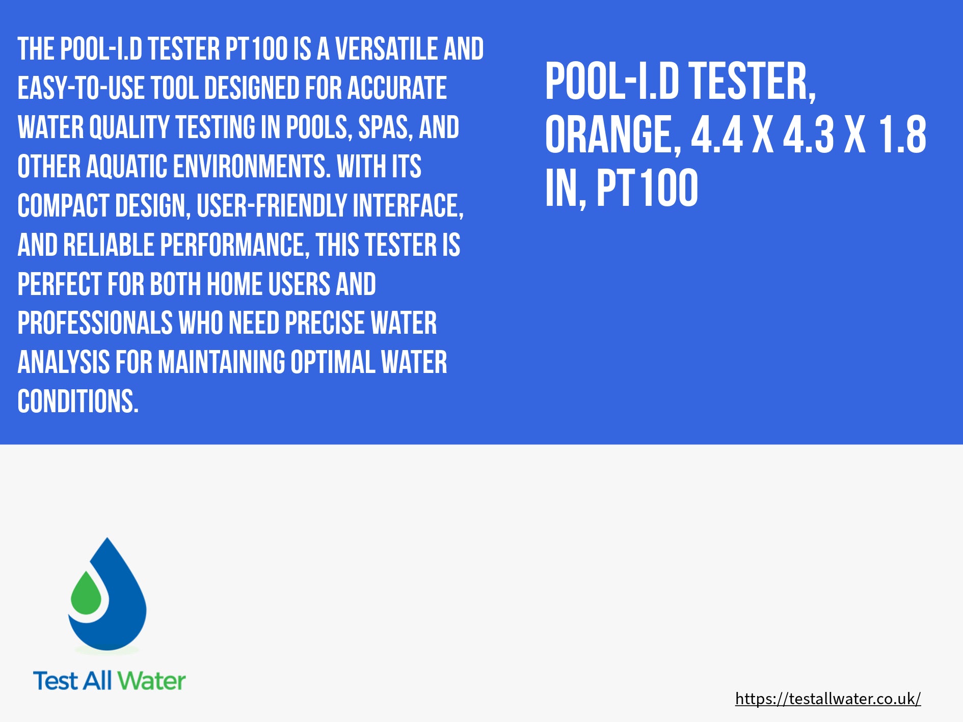 Pooltester for pH, Chlorine or Bromine