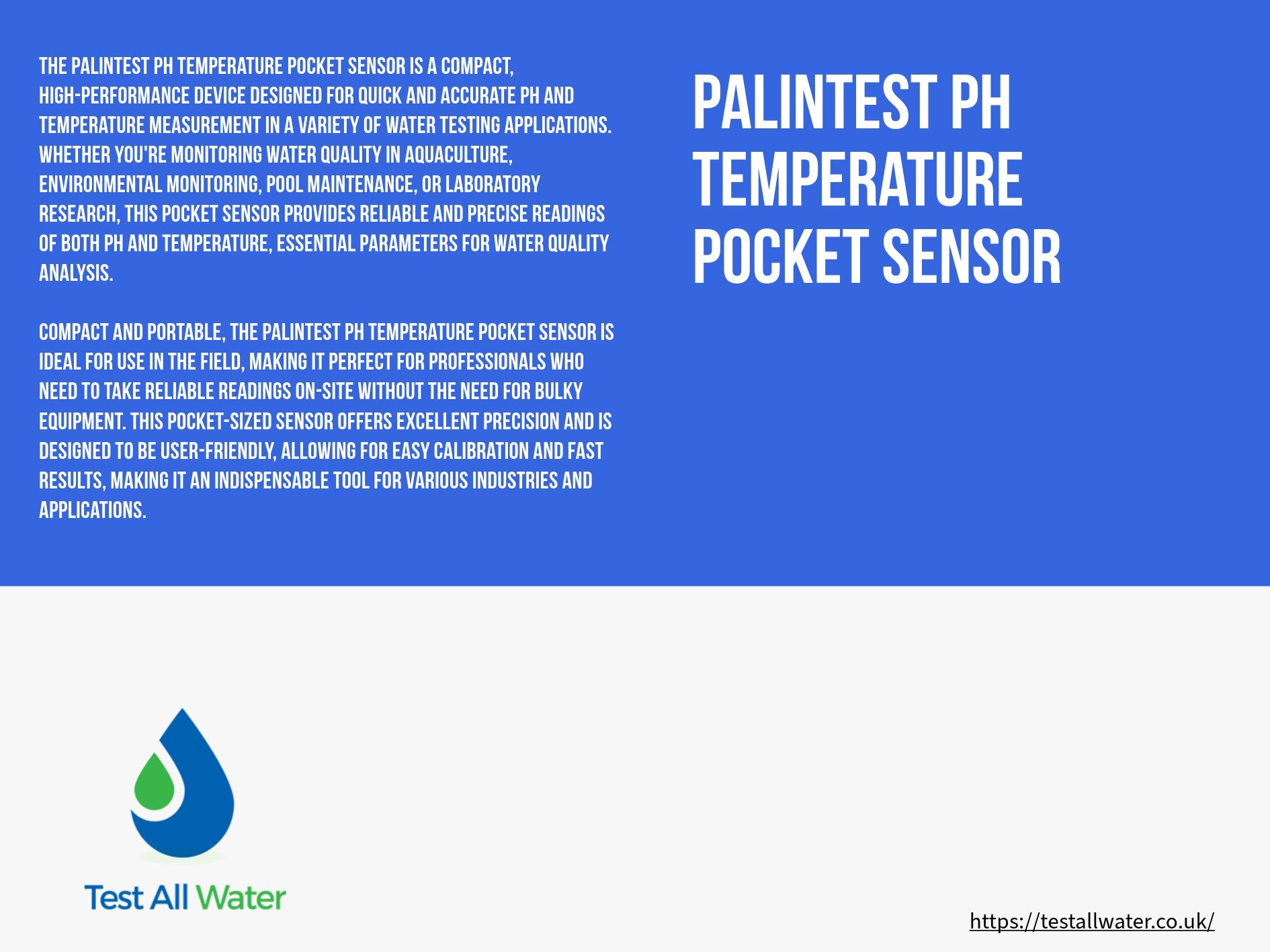Palintest pH Temperature Pocket Sensor